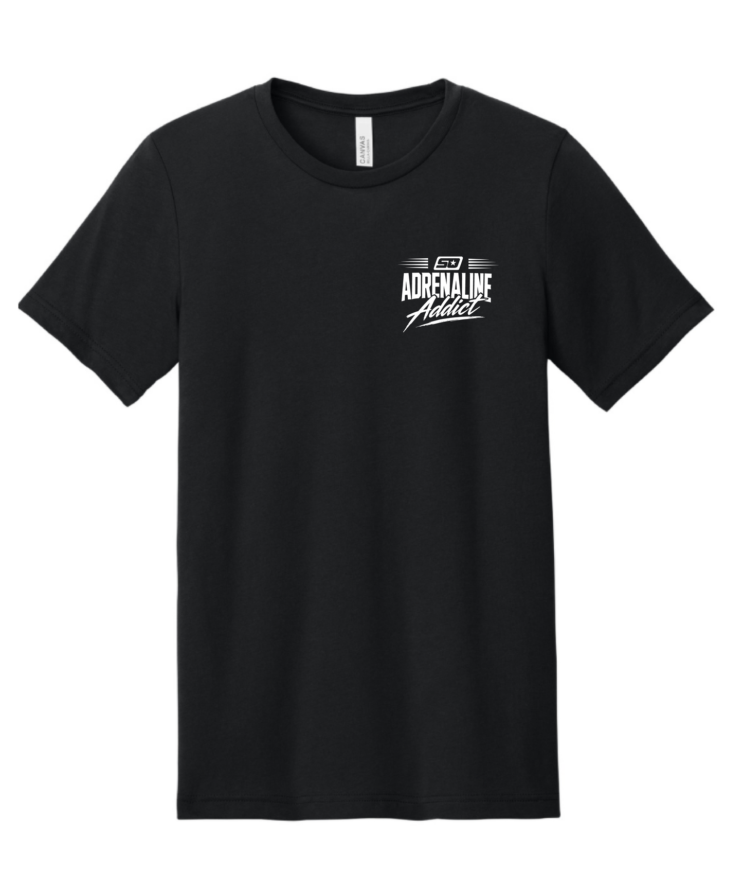 Adrenaline Addict Tee - Black w/ White