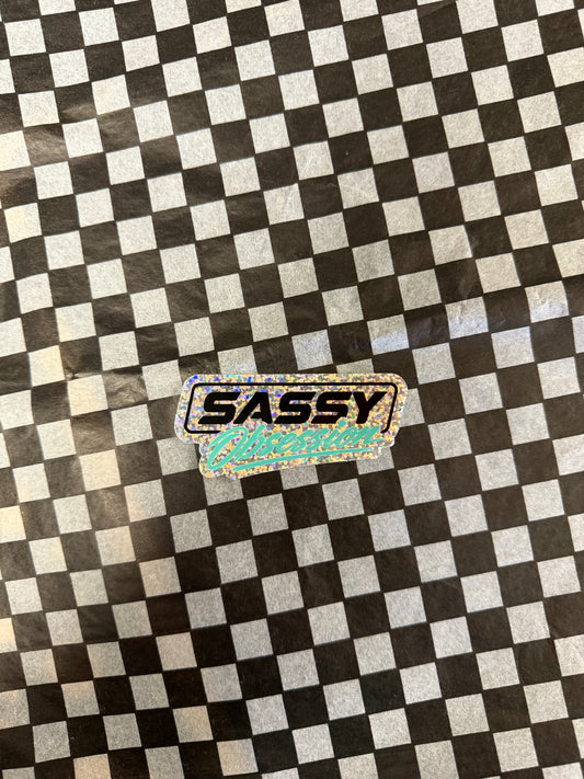 Retro Sassy Glitter Sticker