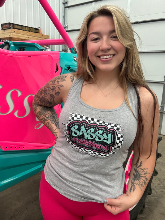 Sassy Obsession Checkered Tank