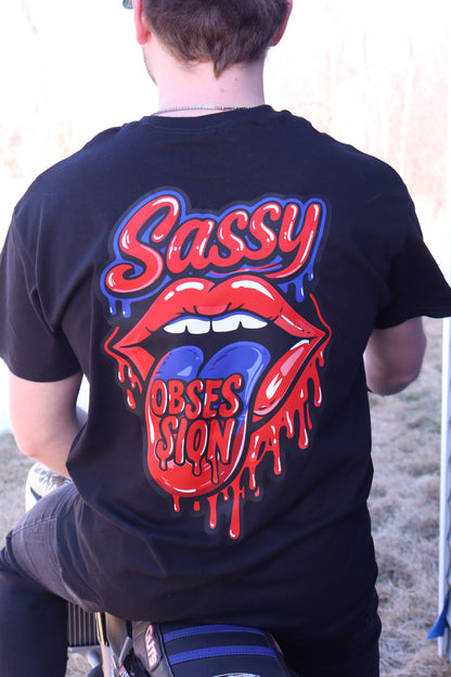 Drip Tongue Tee - Blue & Red