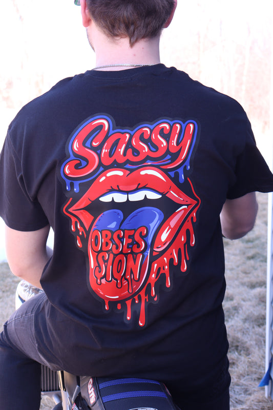 Drip Tongue Tee - Blue & Red