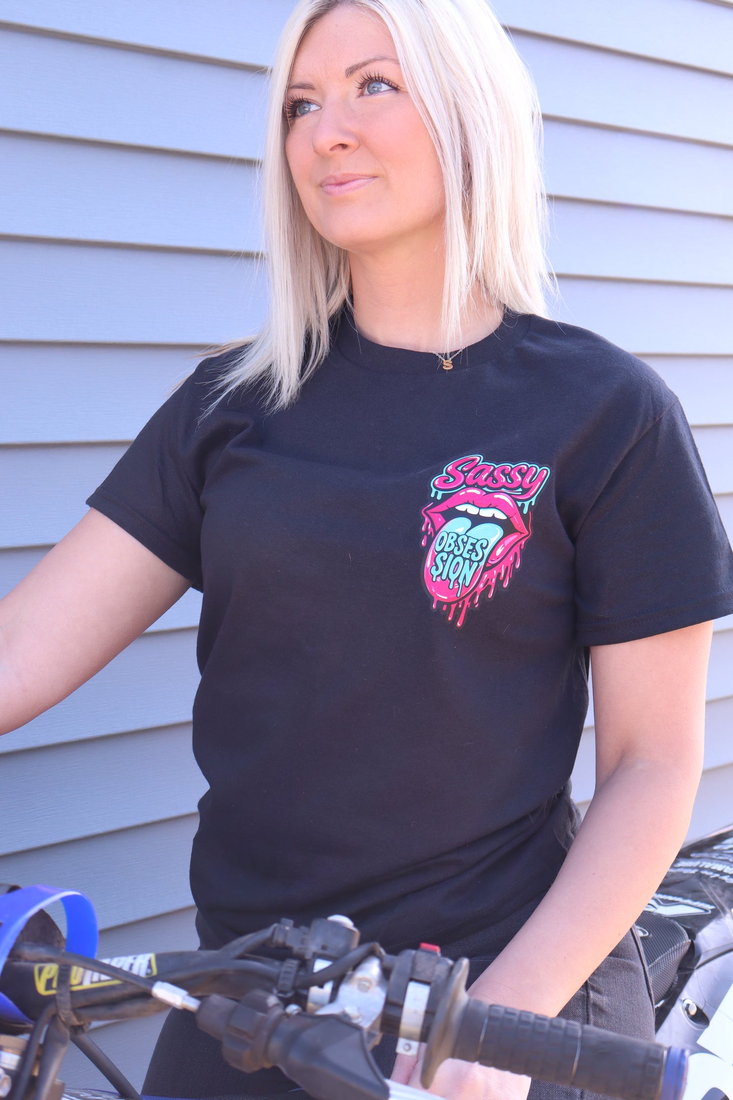 Drip Tongue Tee - Pink & Teal