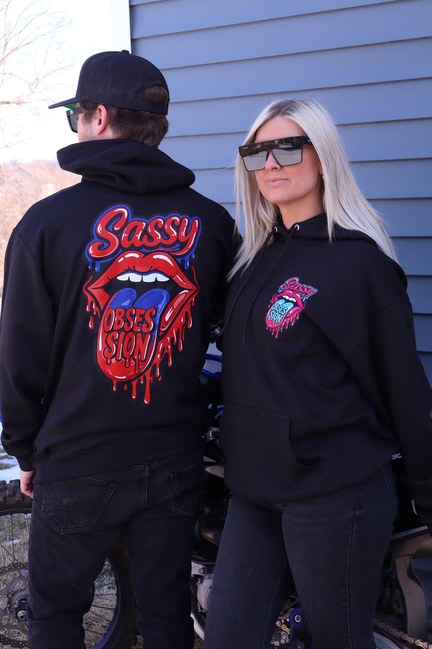 Drip Tongue Sweatshirt - Blue & Red