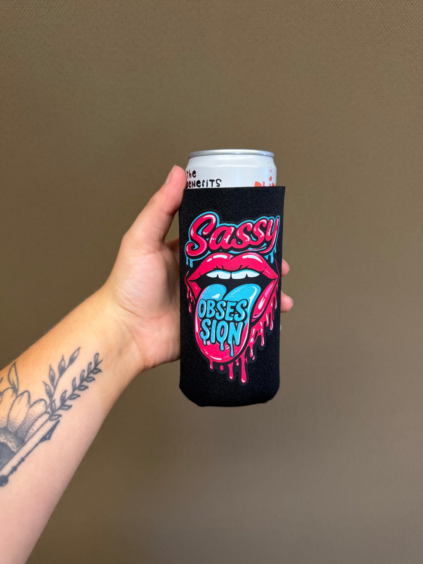 Tongue Slim Can Koozie