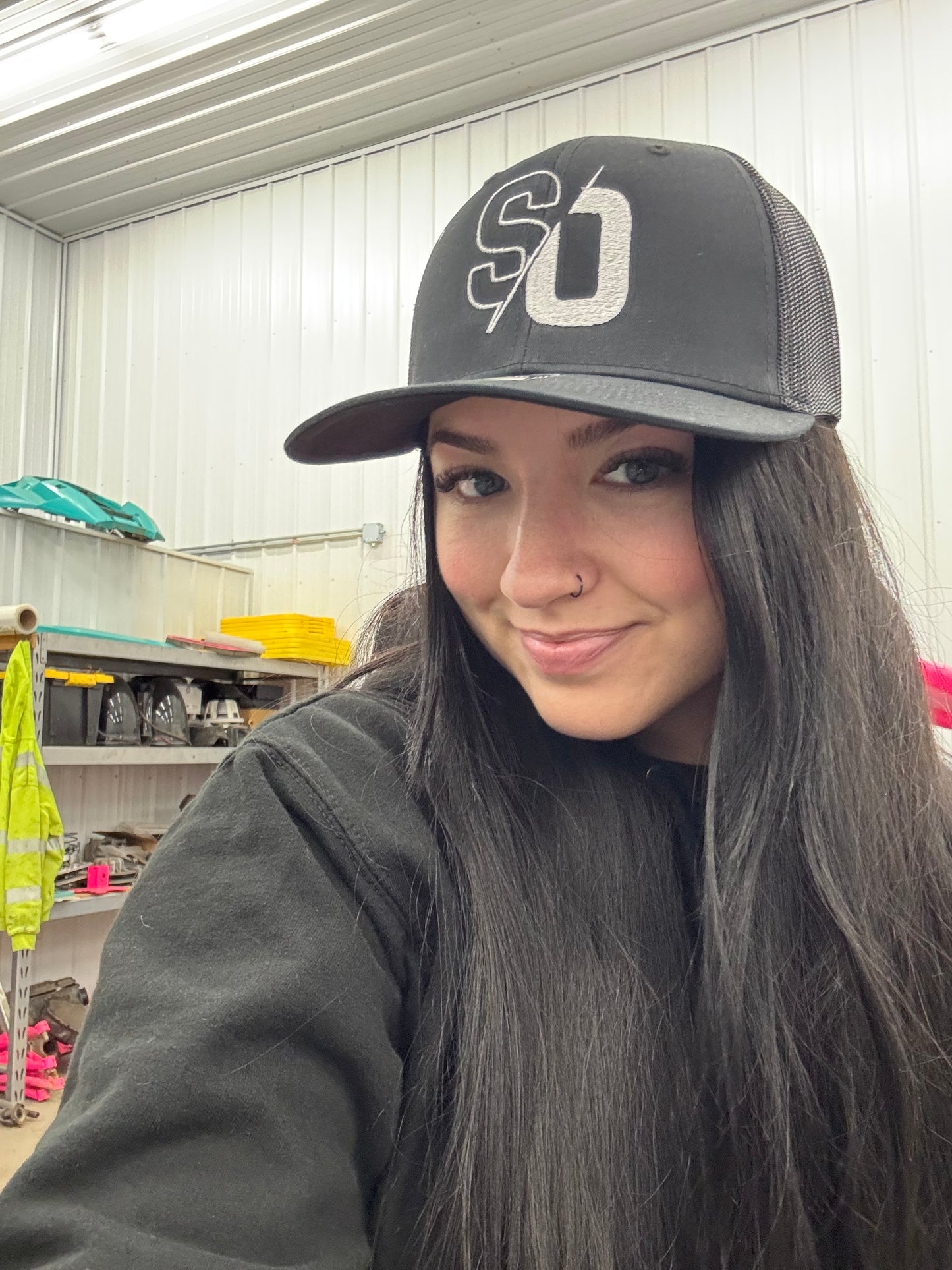 SO Trucker Hat - Black w/ White