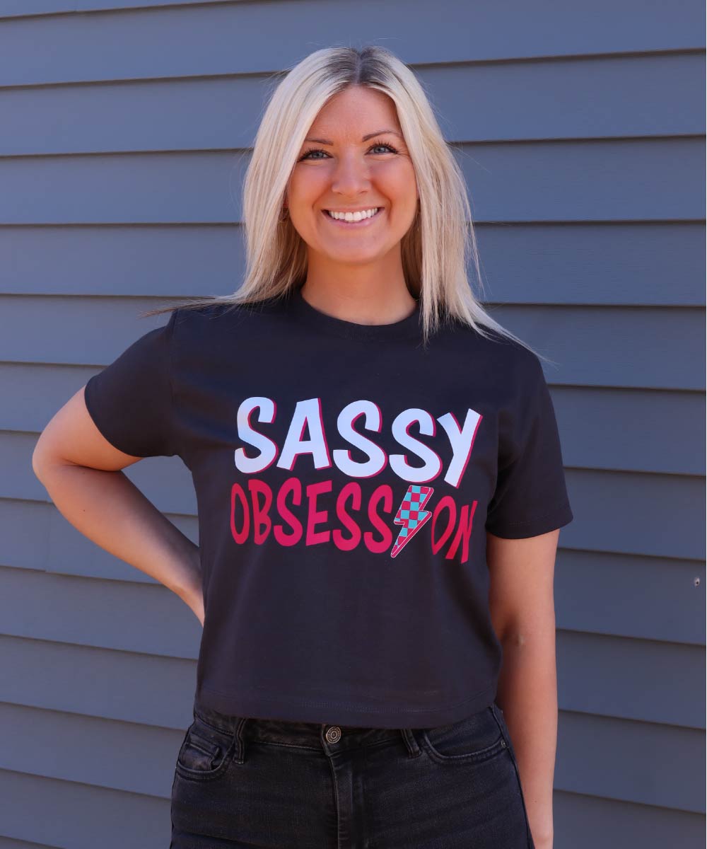 Sassy Bolt Cropped Tee
