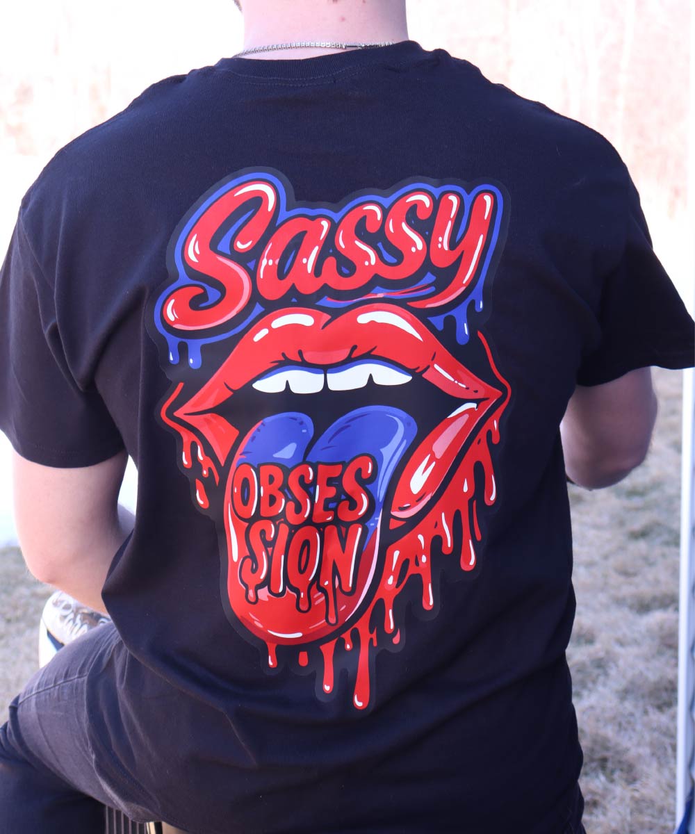 Drip Tongue Tee - Blue & Red
