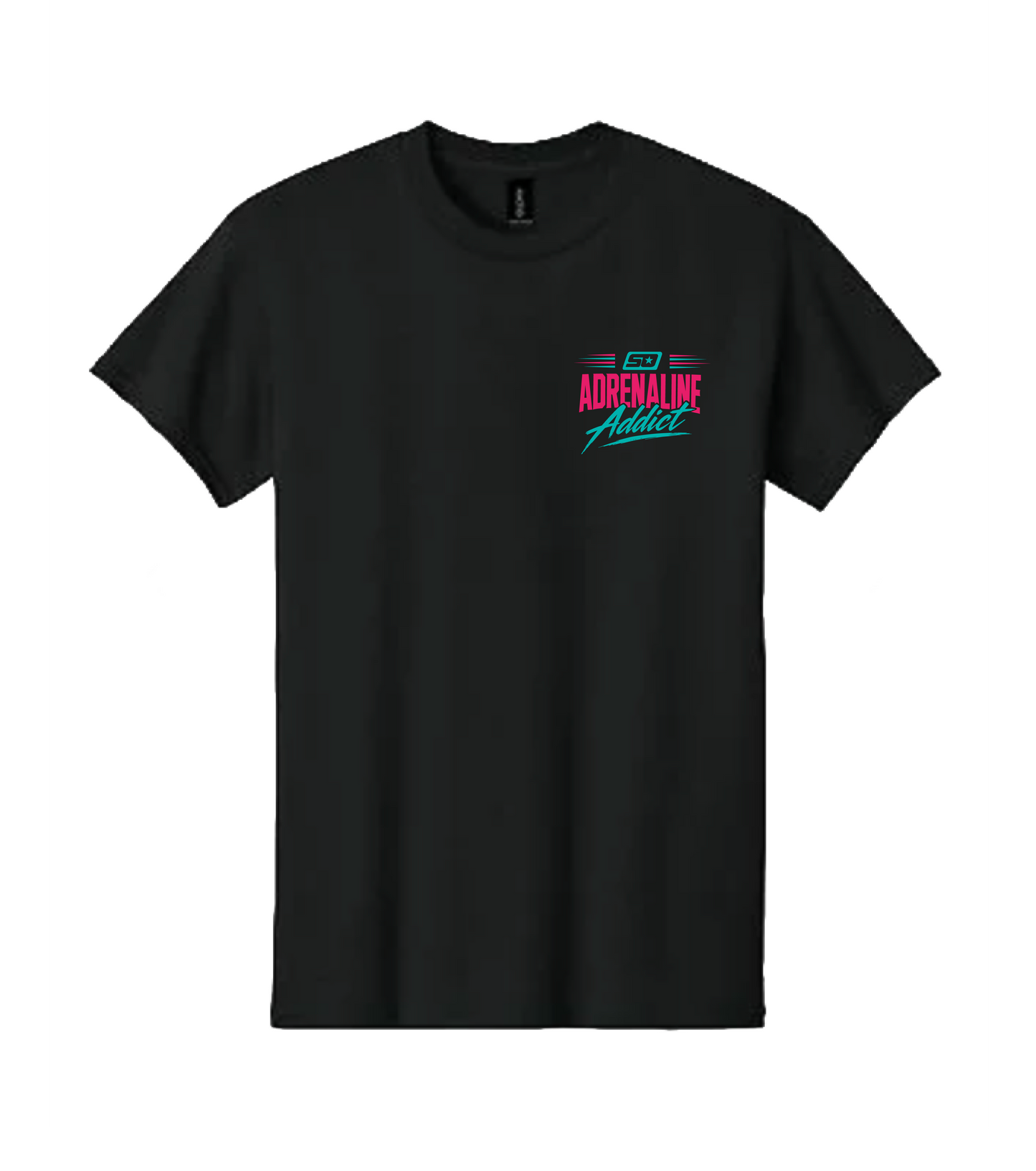 Adrenaline Addict Tee - Pink & Teal