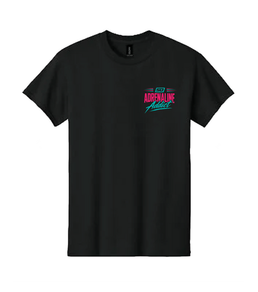Adrenaline Addict Tee - Pink & Teal