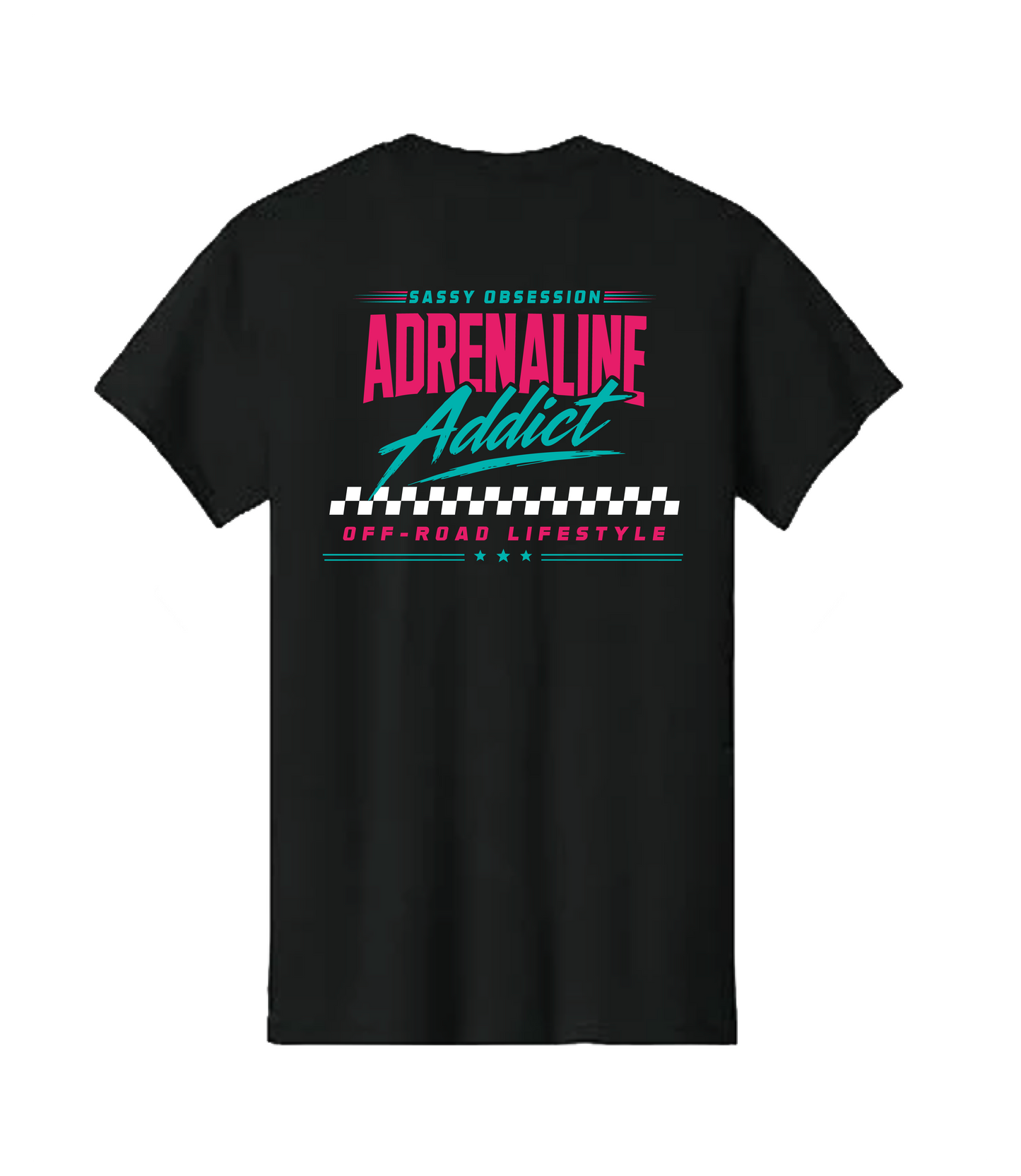 Adrenaline Addict Tee - Pink & Teal