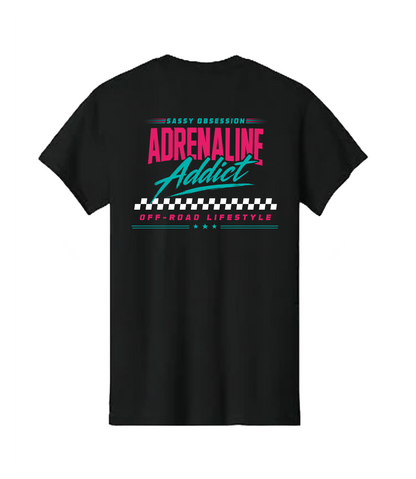 Adrenaline Addict Tee - Pink & Teal