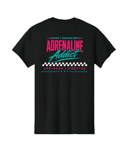 Adrenaline Addict Tee - Pink & Teal