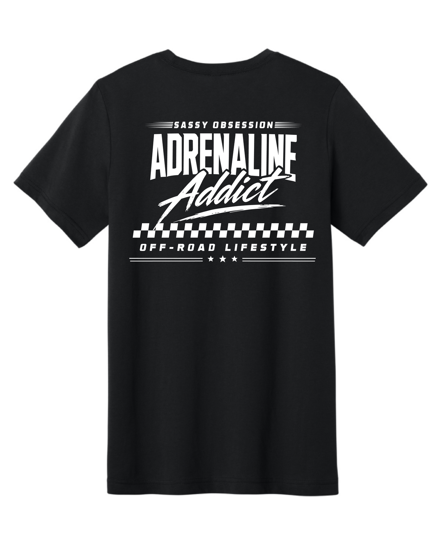 Adrenaline Addict Tee - Black w/ White