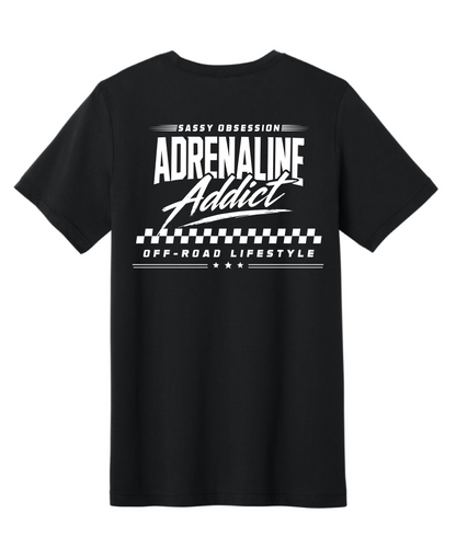 Adrenaline Addict Tee - Black w/ White