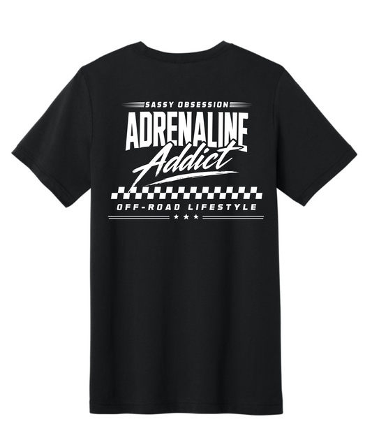 Adrenaline Addict Tee - Black w/ White
