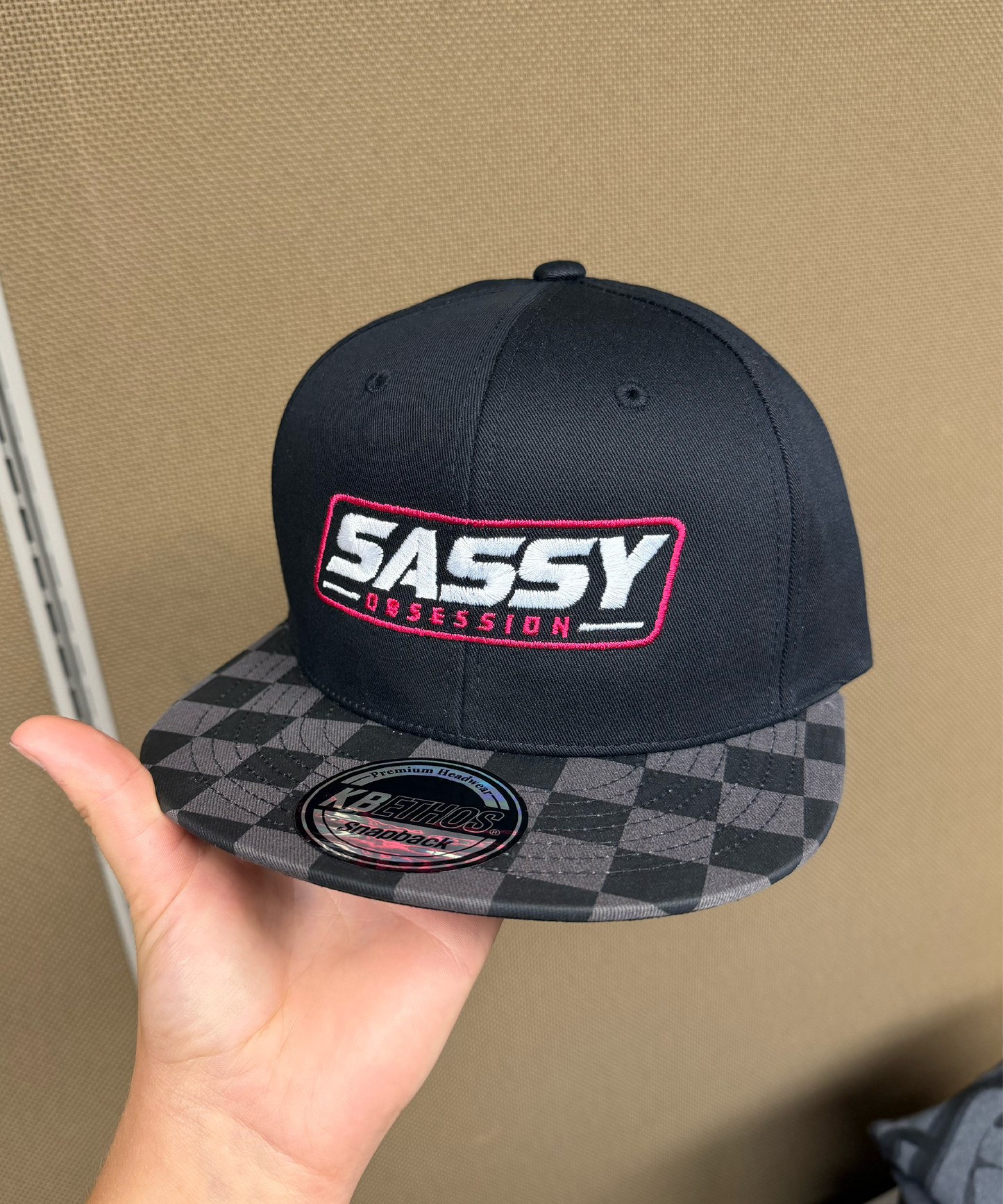 Sassy Classic Checkered Snapback Flatbill